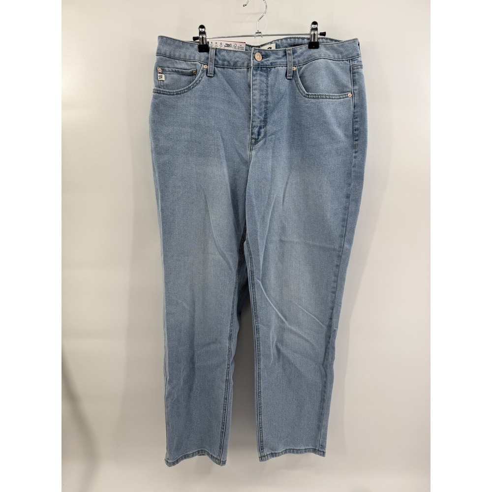 Seven7 90s Straight Leg Jeans High Rise Key West Blue Womens 14